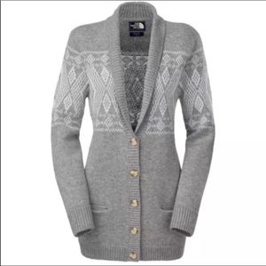 The North Face Long Cardigan Wool Blend Sweater M